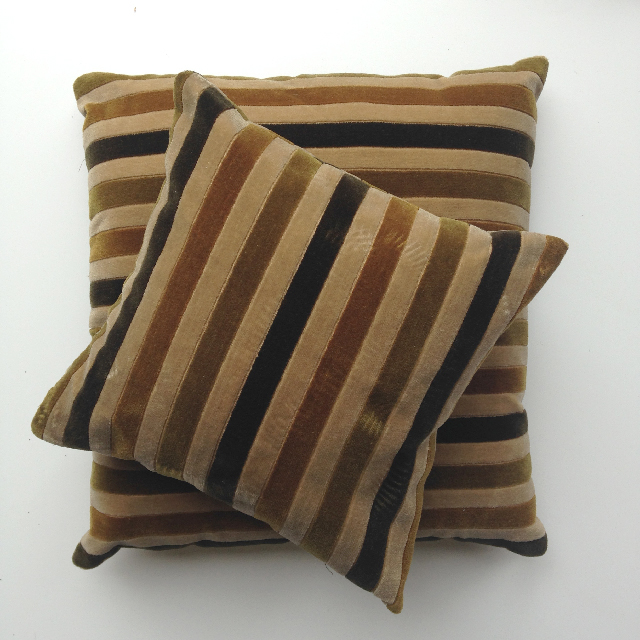 CUSHION, Brown Olive Stripe